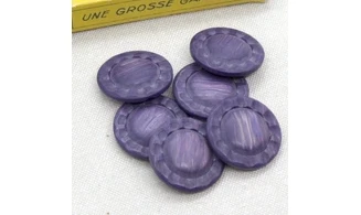 6 Boutons / 27MM / Fleur Violet