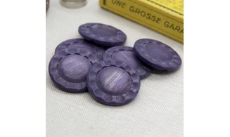 6 Boutons / 27MM / Fleur Violet
