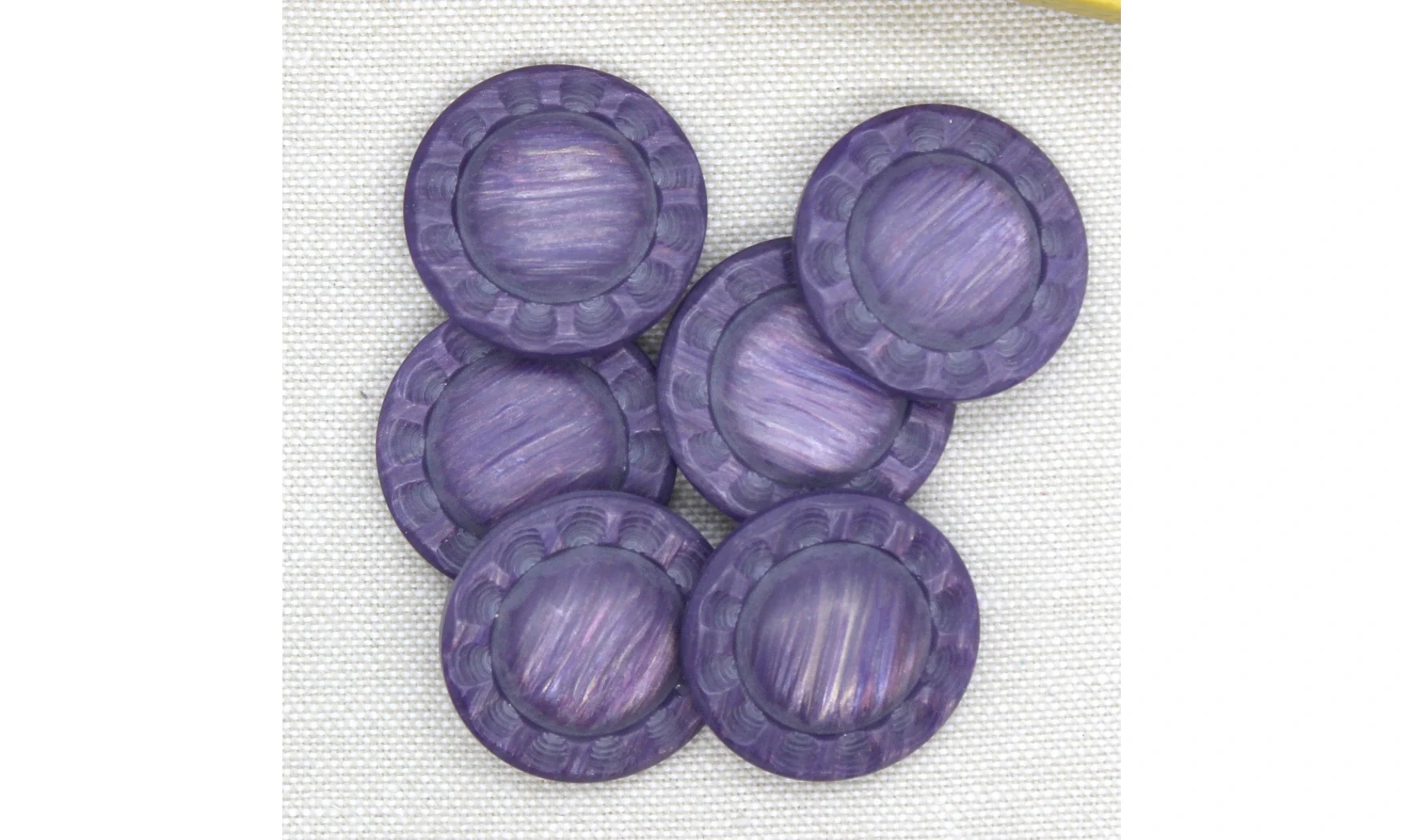 6 Boutons / 27MM / Fleur Violet