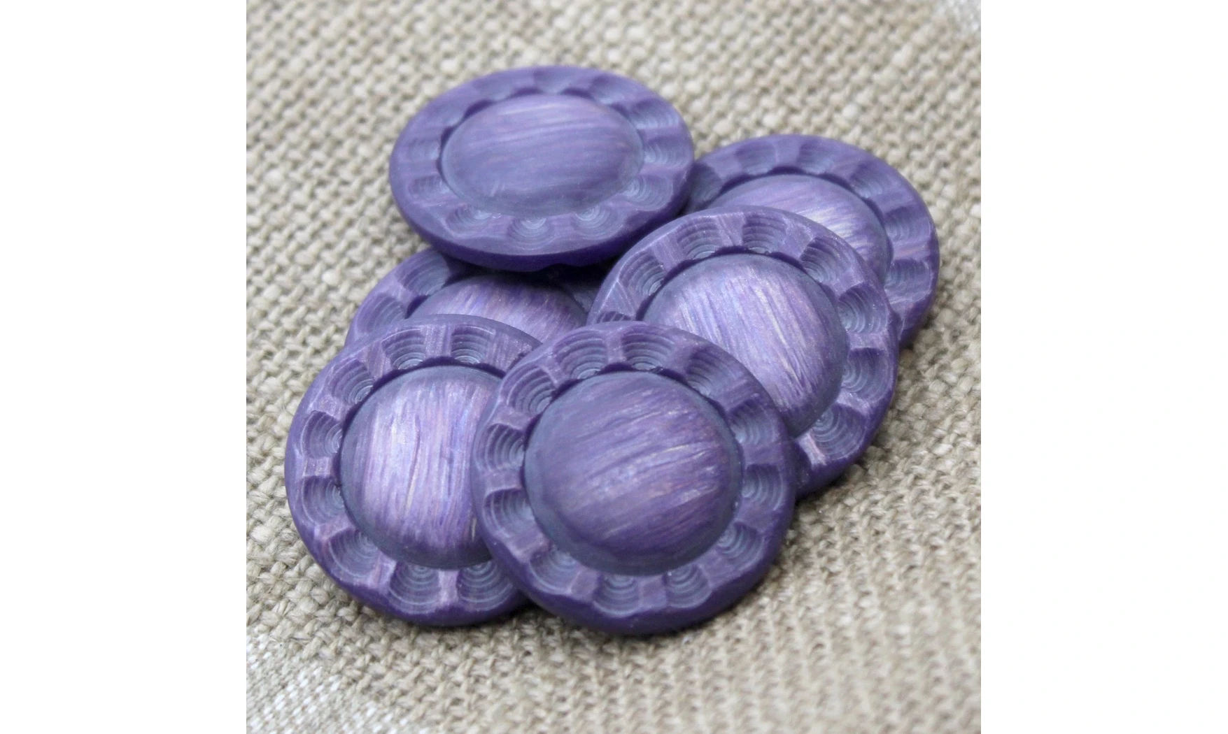 6 Boutons / 27MM / Fleur Violet