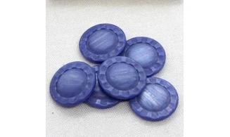 6 Boutons / 27MM / Fleur Bleu