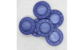 6 Boutons / 27MM / Fleur Bleu