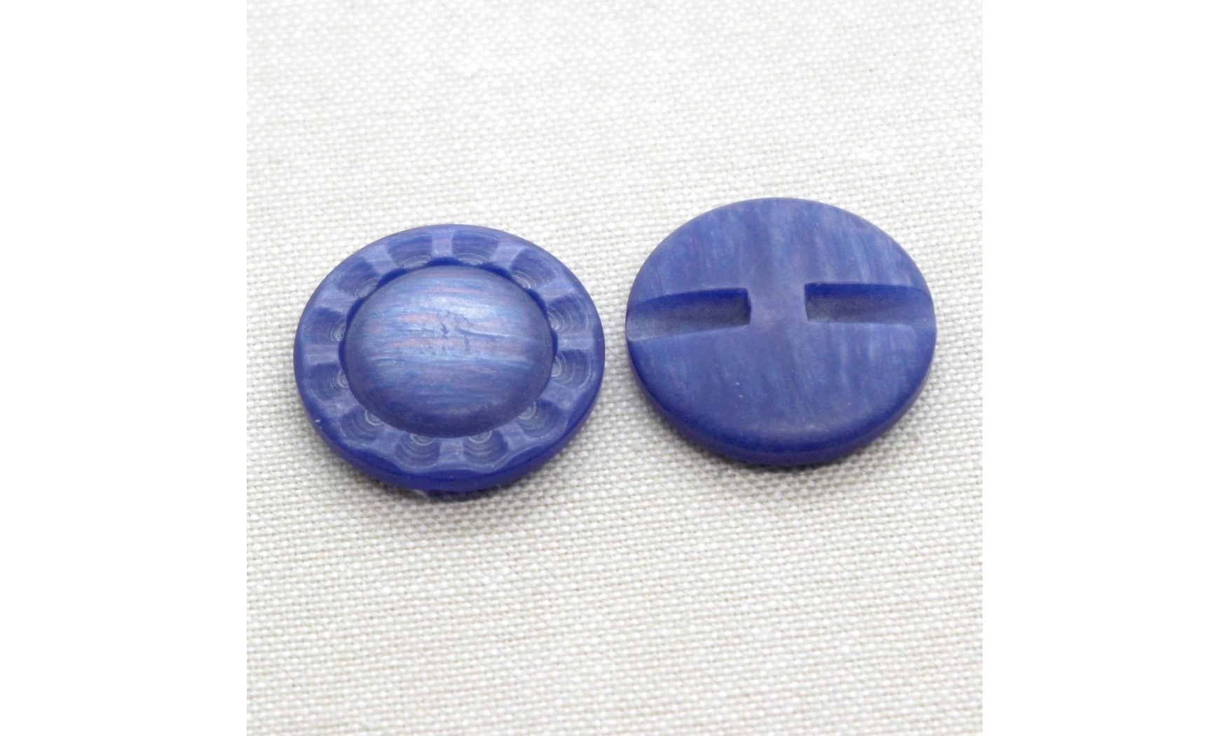 6 Boutons / 27MM / Fleur Bleu