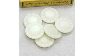 6 Boutons / 27MM / Fleur Crème