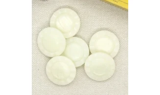 6 Boutons / 22MM / Fleur Crème