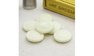 6 Boutons / 18MM / Fleur Crème