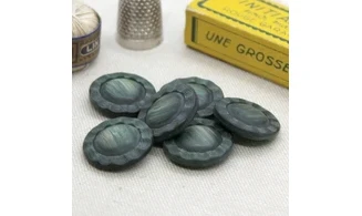 6 Boutons / 22MM / Fleur Vert