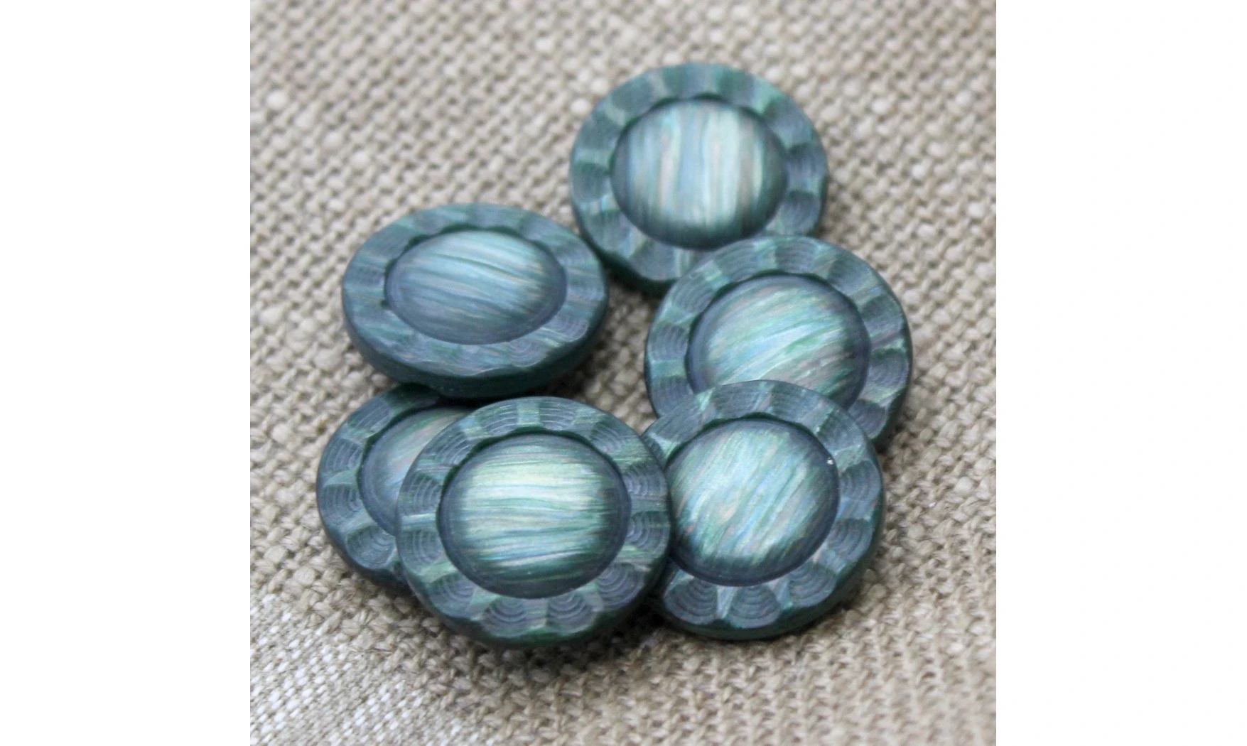 6 Boutons / 22MM / Fleur Vert