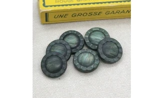 6 Boutons / 18MM / Fleur Vert