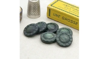6 Boutons / 18MM / Fleur Vert