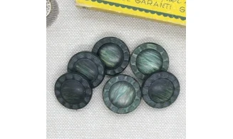 6 Boutons / 18MM / Fleur Vert