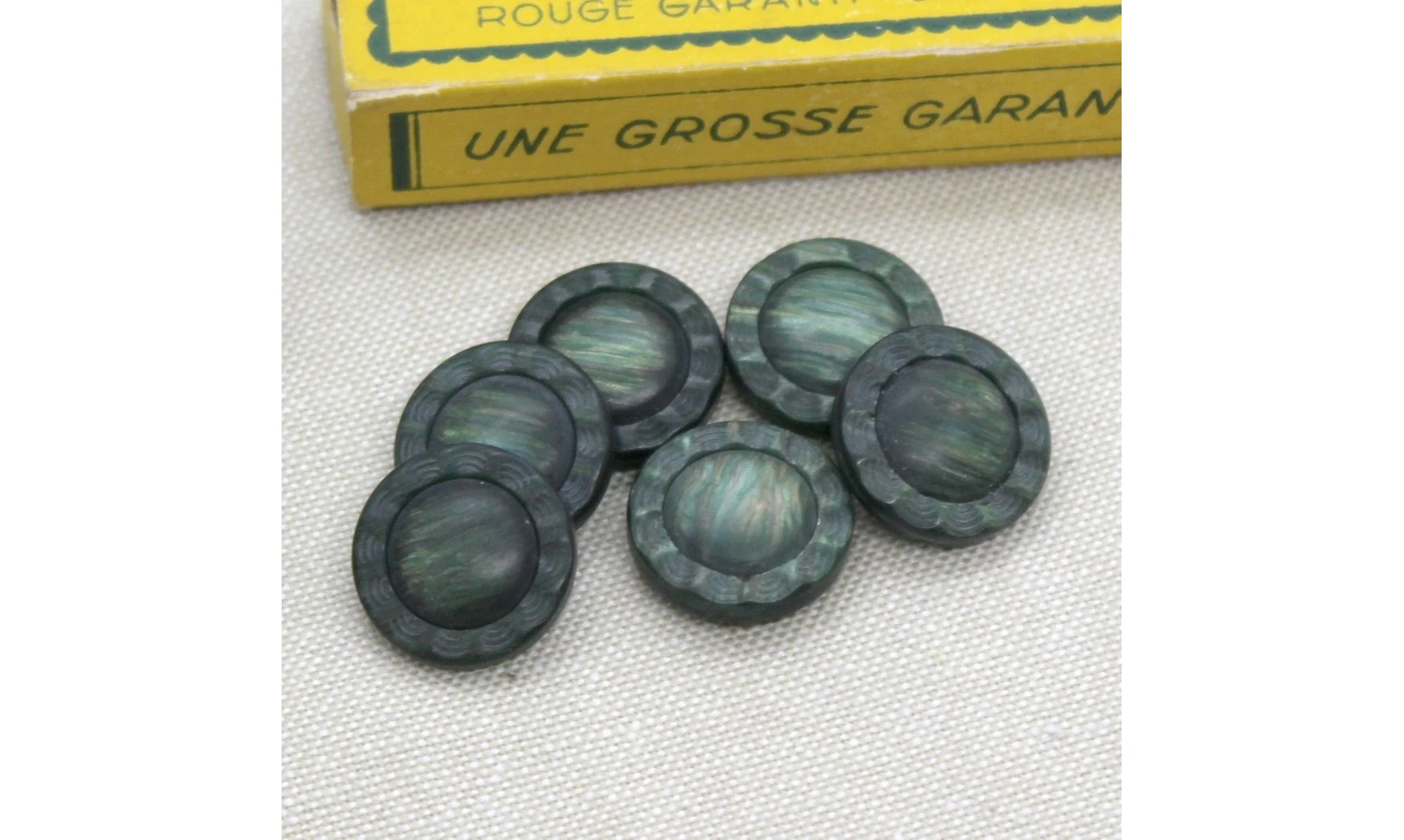6 Boutons / 18MM / Fleur Vert