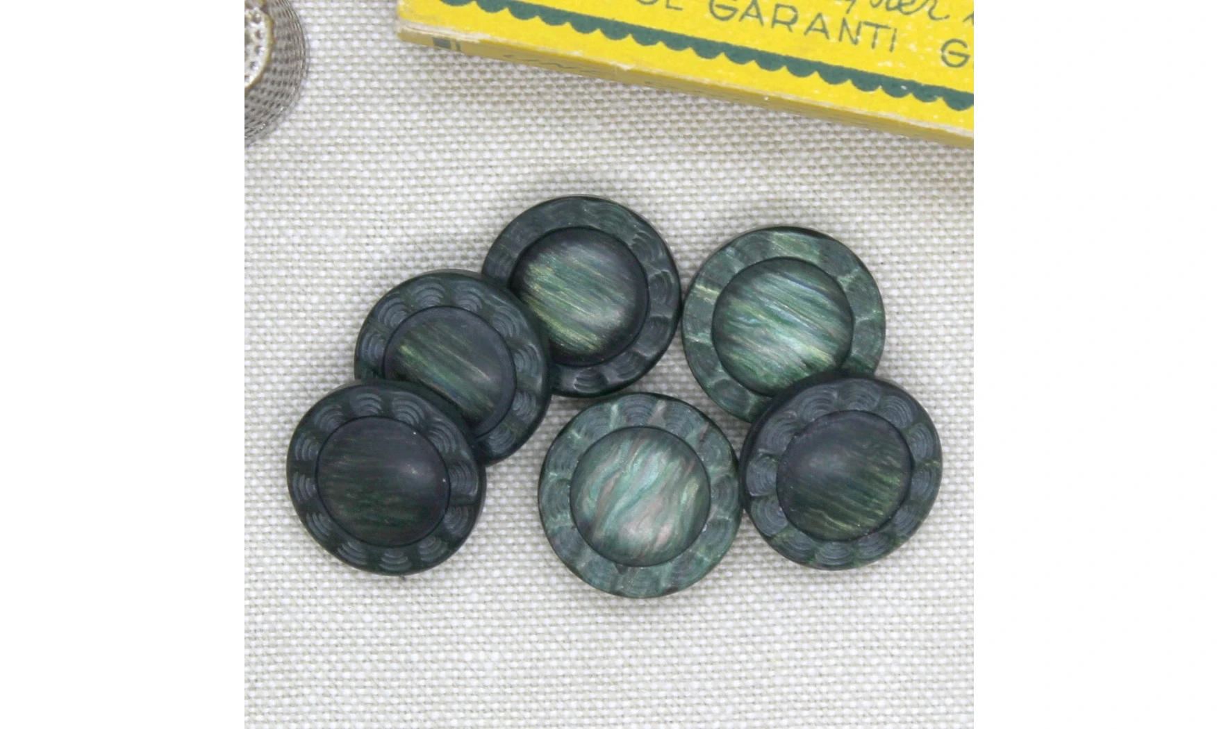 6 Boutons / 18MM / Fleur Vert