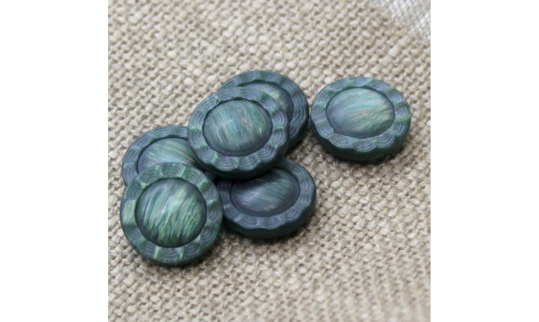 6 Boutons / 18MM / Fleur Vert