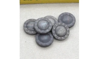 6 Boutons / 18MM / Fleur Gris