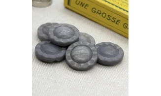 6 Boutons / 18MM / Fleur Gris
