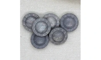 6 Boutons / 18MM / Fleur Gris