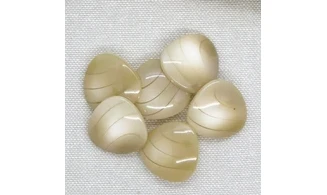 6 Boutons / 20MM / Triangle Beige nuancé