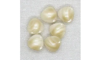 6 Boutons / 14MM / Triangle Beige nuancé