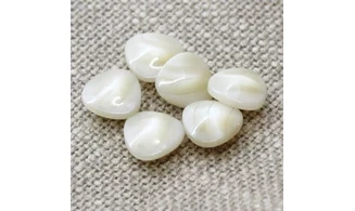 6 Boutons / 14MM / Triangle Beige nuancé