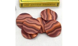 6 Boutons / 35MM / Rouge "Vagues"