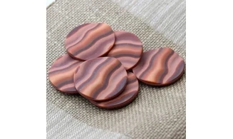 6 Boutons / 35MM / Rouge "Vagues"