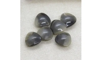 6 Boutons / 14MM / Triangle Gris nuancé