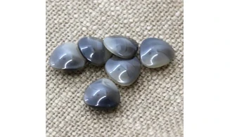 6 Boutons / 14MM / Triangle Gris nuancé