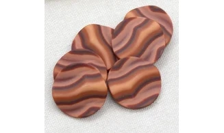 6 Boutons / 27MM / Rouge "Vagues"