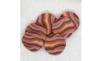 6 Boutons / 27MM / Rouge "Vagues"