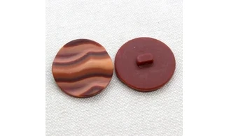 6 Boutons / 27MM / Rouge "Vagues"