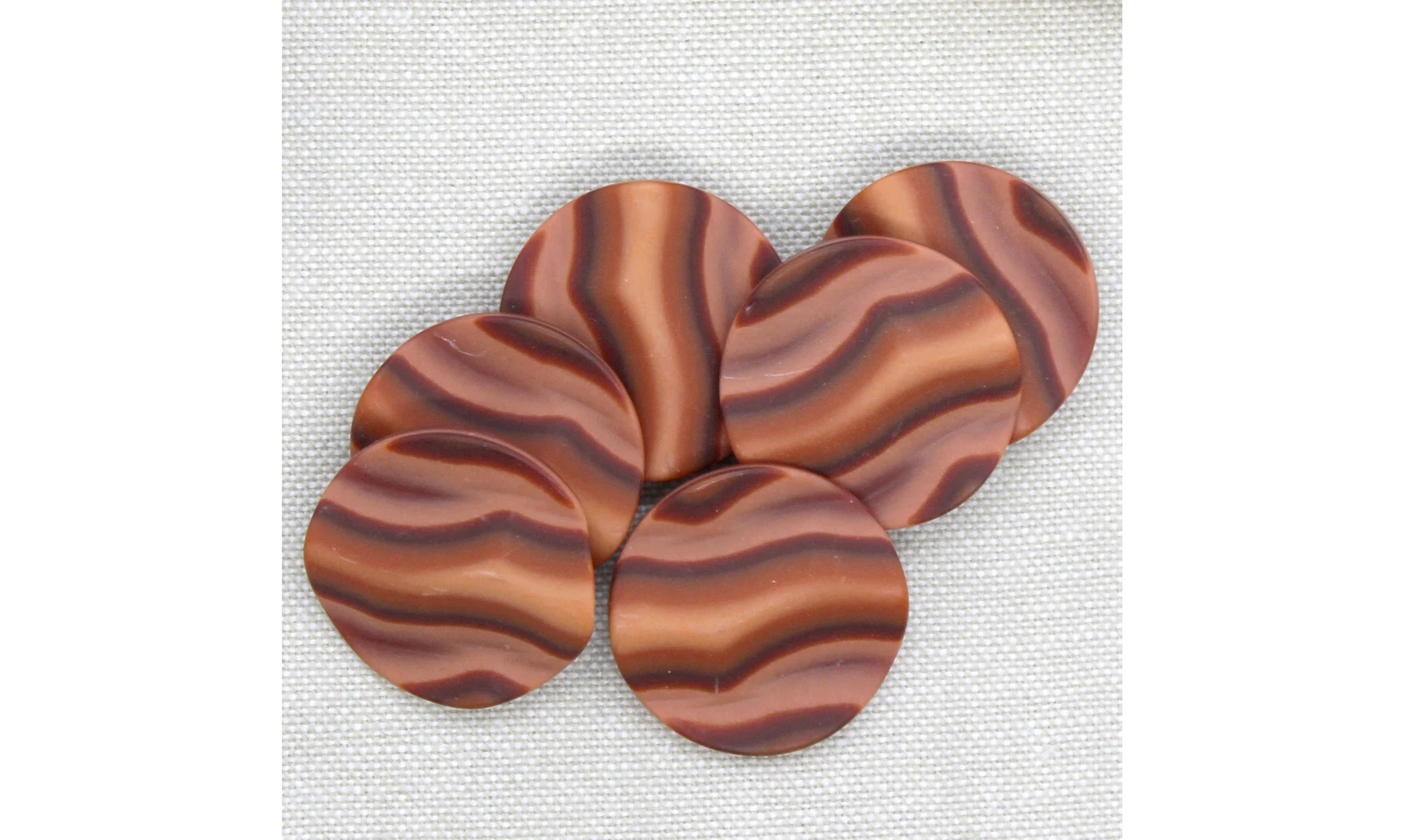 6 Boutons / 27MM / Rouge "Vagues"