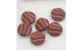 6 Boutons / 18MM / Rouge "Vagues"