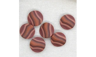 6 Boutons / 18MM / Rouge "Vagues"