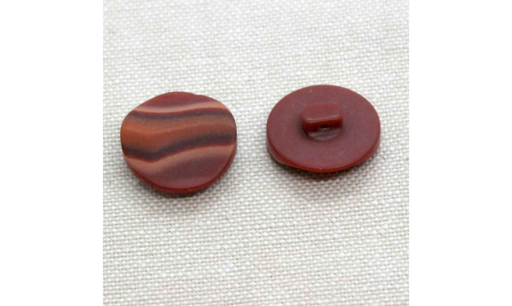 6 Boutons / 18MM / Rouge "Vagues"