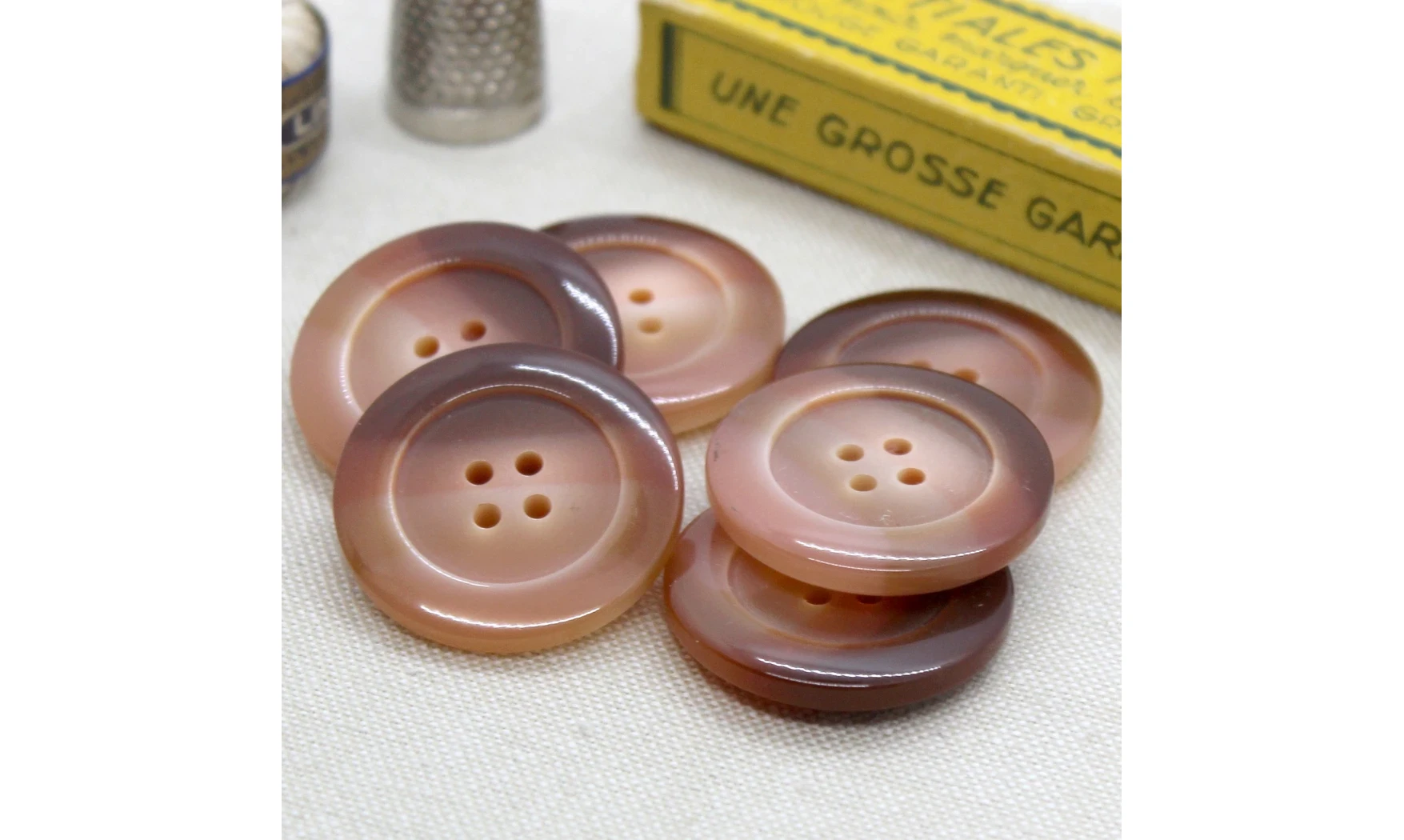 6 boutons / 30MM / Rose Corail dégradé