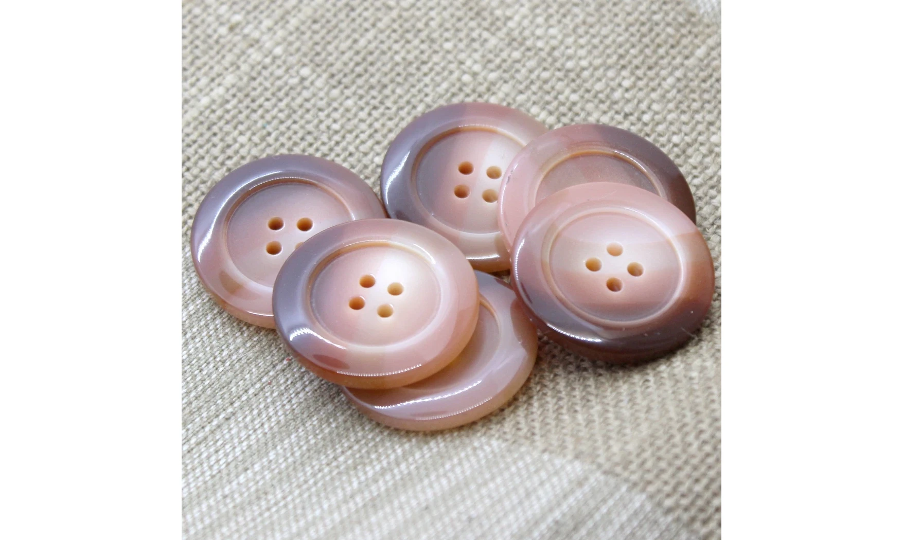 6 boutons / 30MM / Rose Corail dégradé