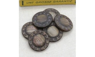 6 Boutons / 27MM / Fleur Marron