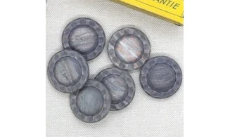 6 Boutons / 27MM / Fleur Gris