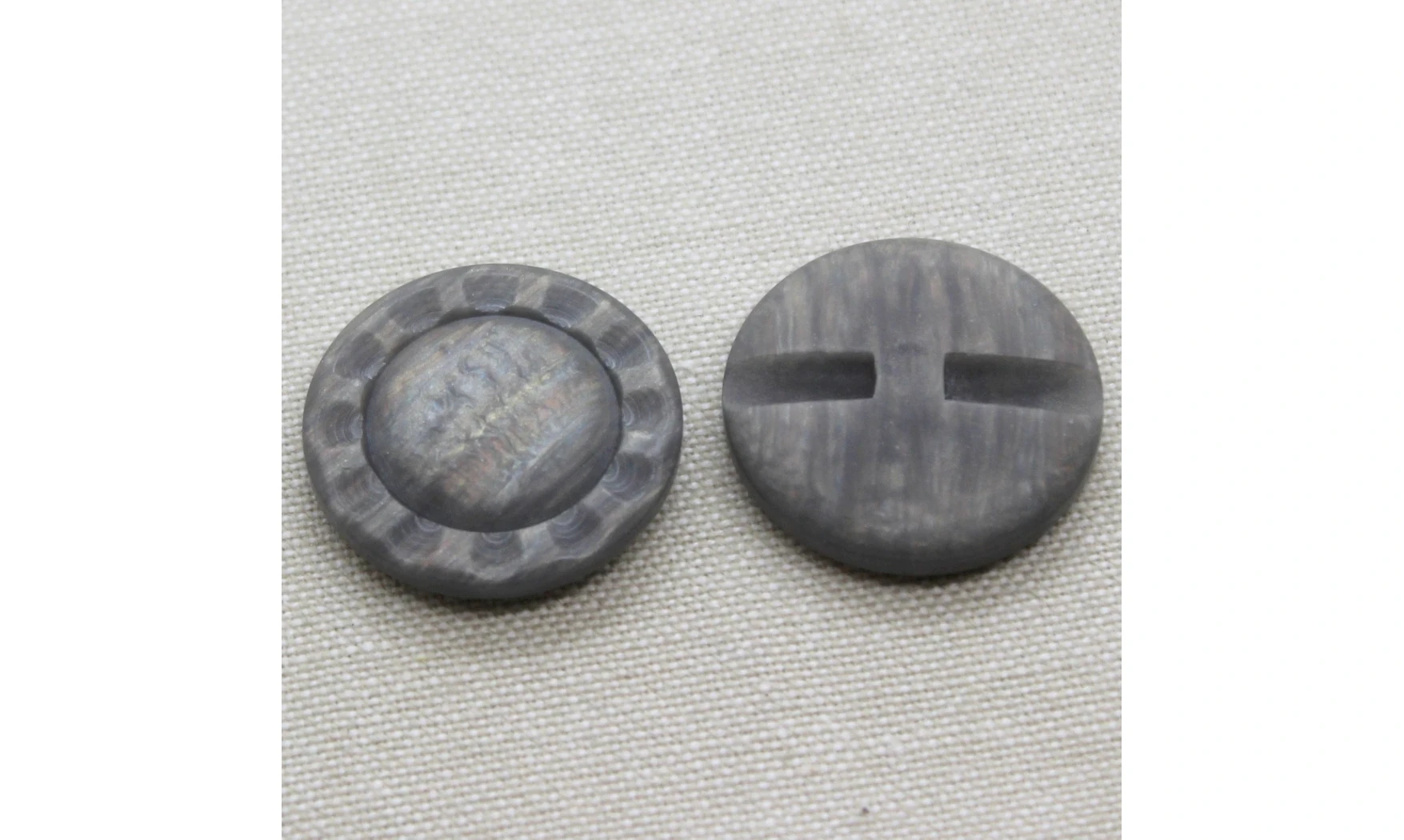 6 Boutons / 27MM / Fleur Gris