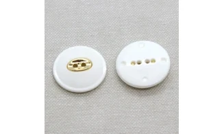 6 boutons / 23MM / Blanc Centre doré