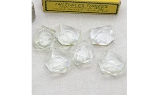 6 Boutons / 27MM / Transparent, facetté
