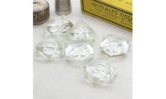6 Boutons / 27MM / Transparent, facetté