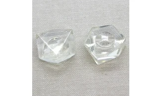 6 Boutons / 27MM / Transparent, facetté