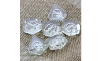 6 Boutons / 27MM / Transparent, facetté