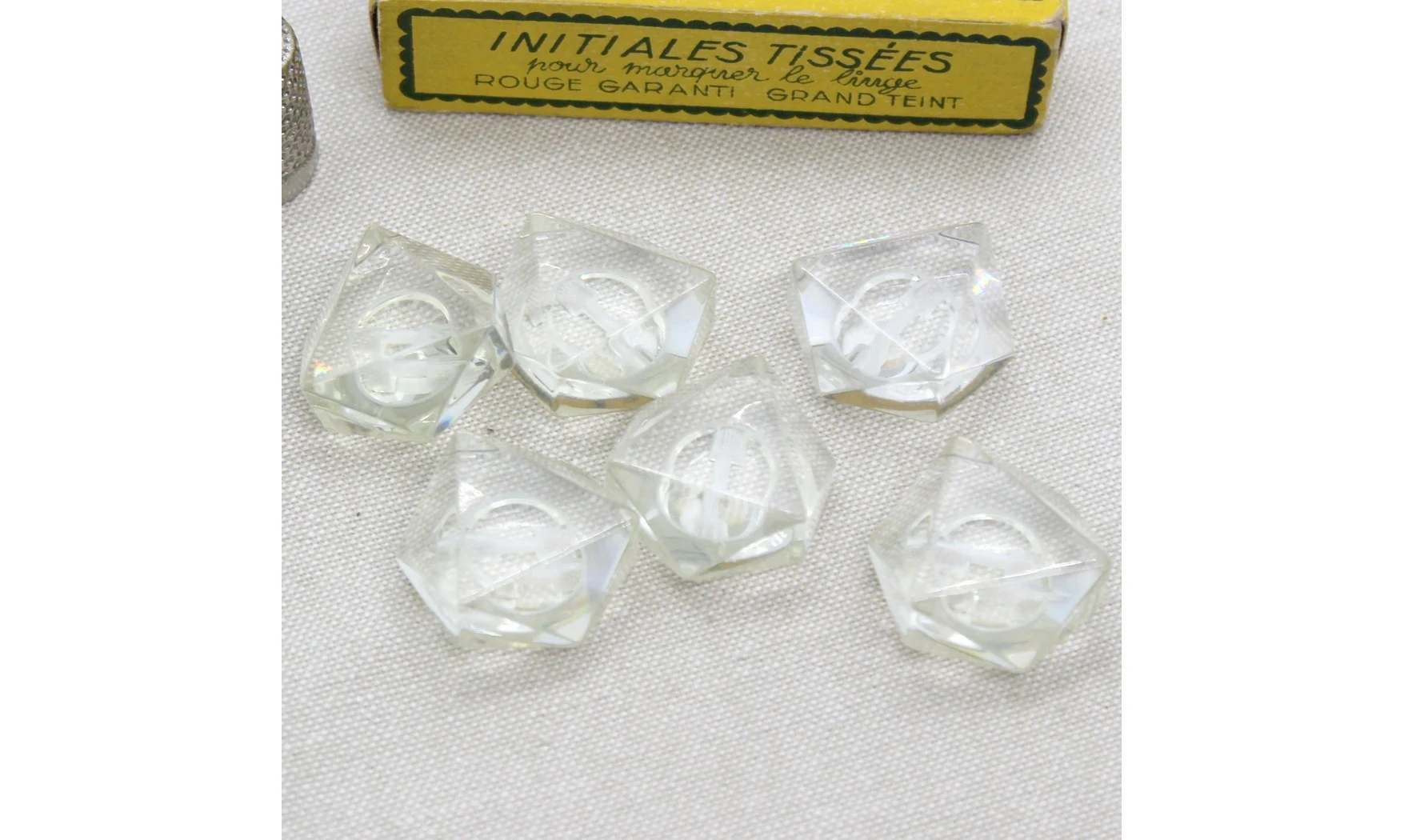 6 Boutons / 27MM / Transparent, facetté