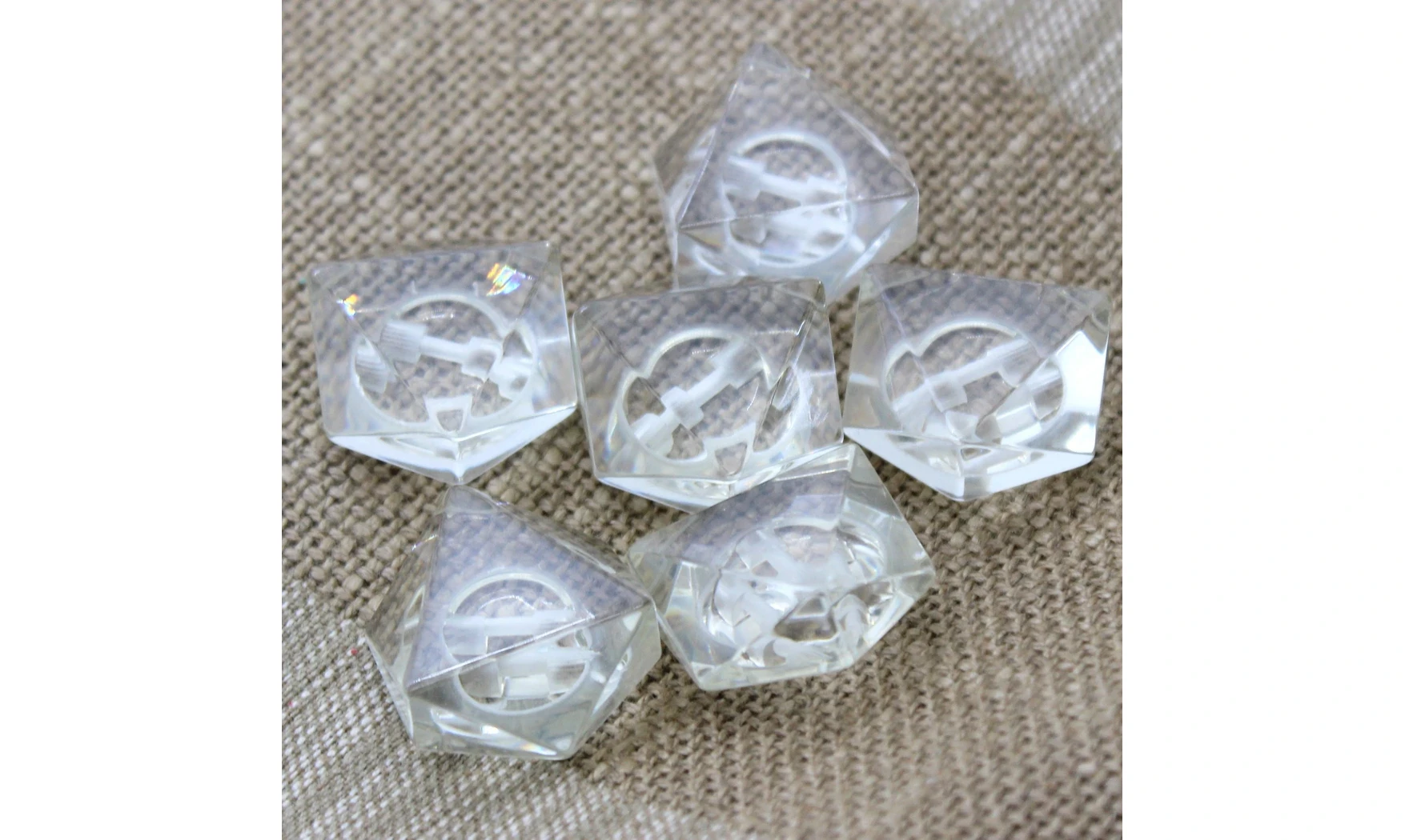 6 Boutons / 27MM / Transparent, facetté