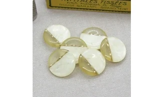 6 Boutons / 22MM / Jaune bicolore