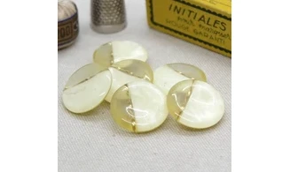6 Boutons / 22MM / Jaune bicolore
