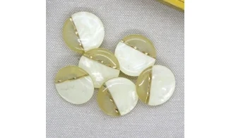 6 Boutons / 22MM / Jaune bicolore